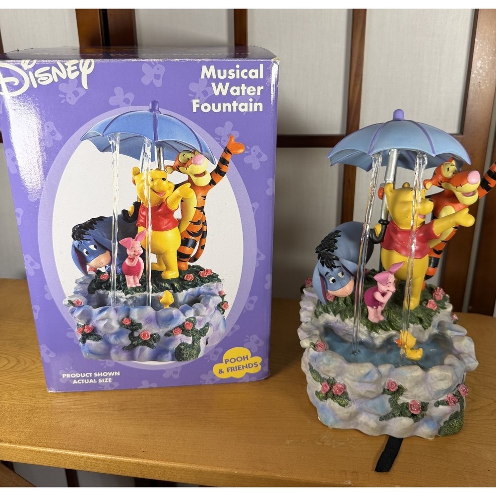 NEW! Disney Winnie the Pooh & Friends Musical Water Fountain Tigger Eeyore